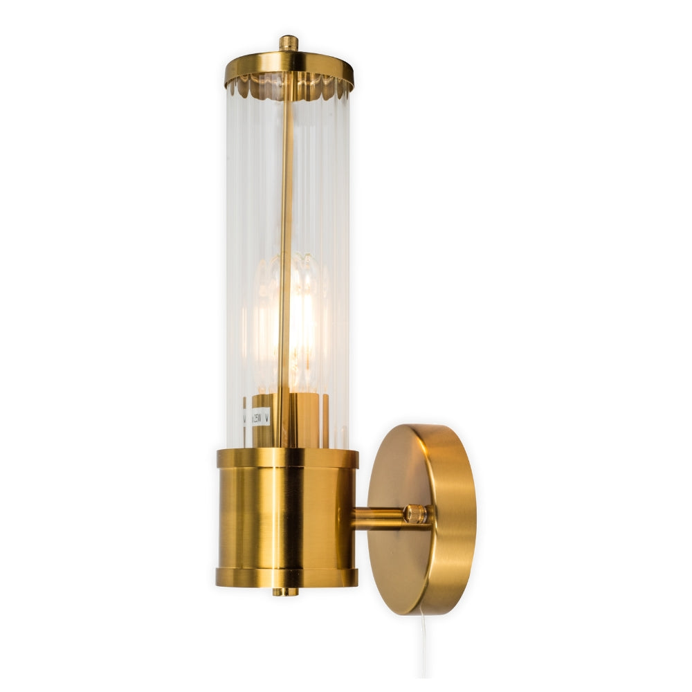 Eleanor IP44 Bathroom Wall Light Satin Chrome/Brushed Brass