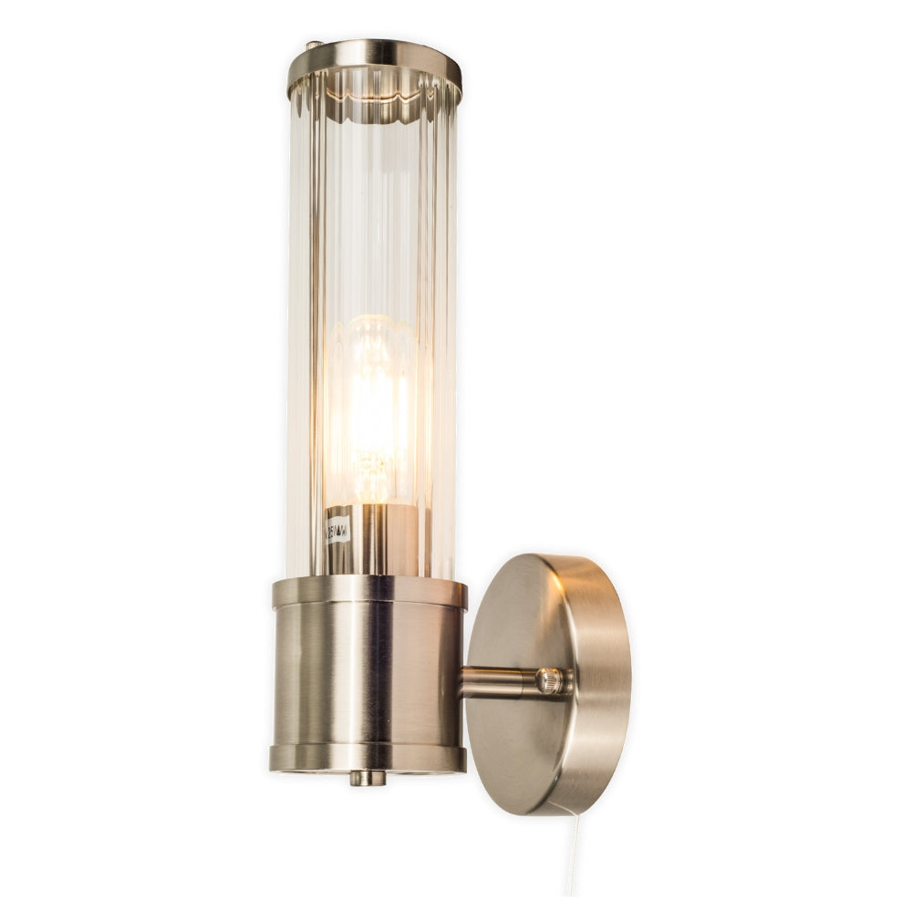 Eleanor Bathroom Light Wall Light- Brushed Brass/ Satin Chrome