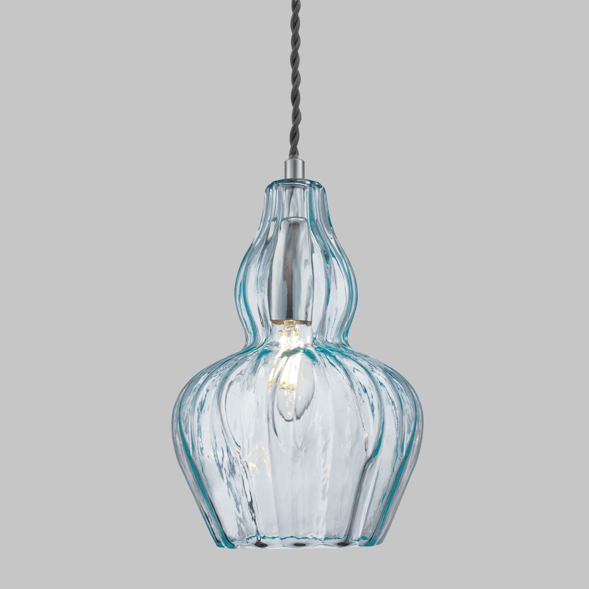 Eustoma Pendant Light - Nickel & Blue/Nickel & Transparent Finish