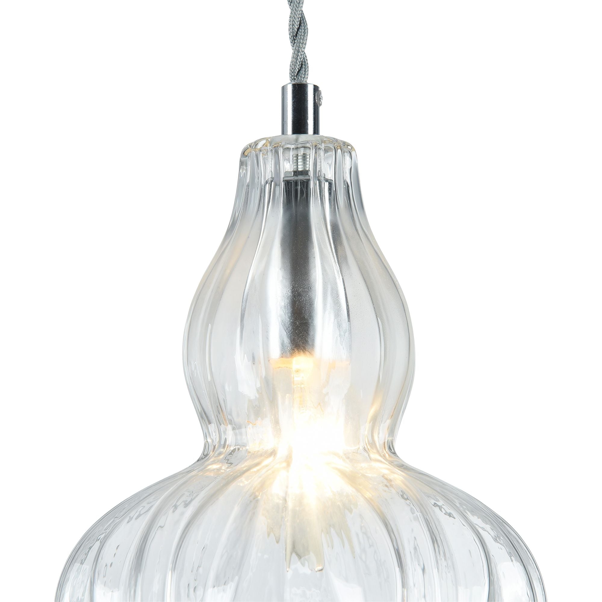 Eustoma Pendant Light - Nickel & Blue/Nickel & Transparent Finish