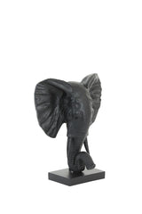 Elephant Small Ornament on Base - Matt Black Finish