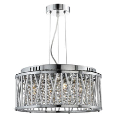 Elise 3/4/5/7Lt Crystal Ceiling Light to Semi-Flush - Chrome Metal & Crystal