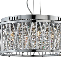 Elise 3/4/5/7Lt Crystal Ceiling Light to Semi-Flush - Chrome Metal & Crystal