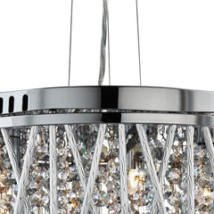 Elise 3/4/5/7Lt Crystal Ceiling Light to Semi-Flush - Chrome Metal & Crystal