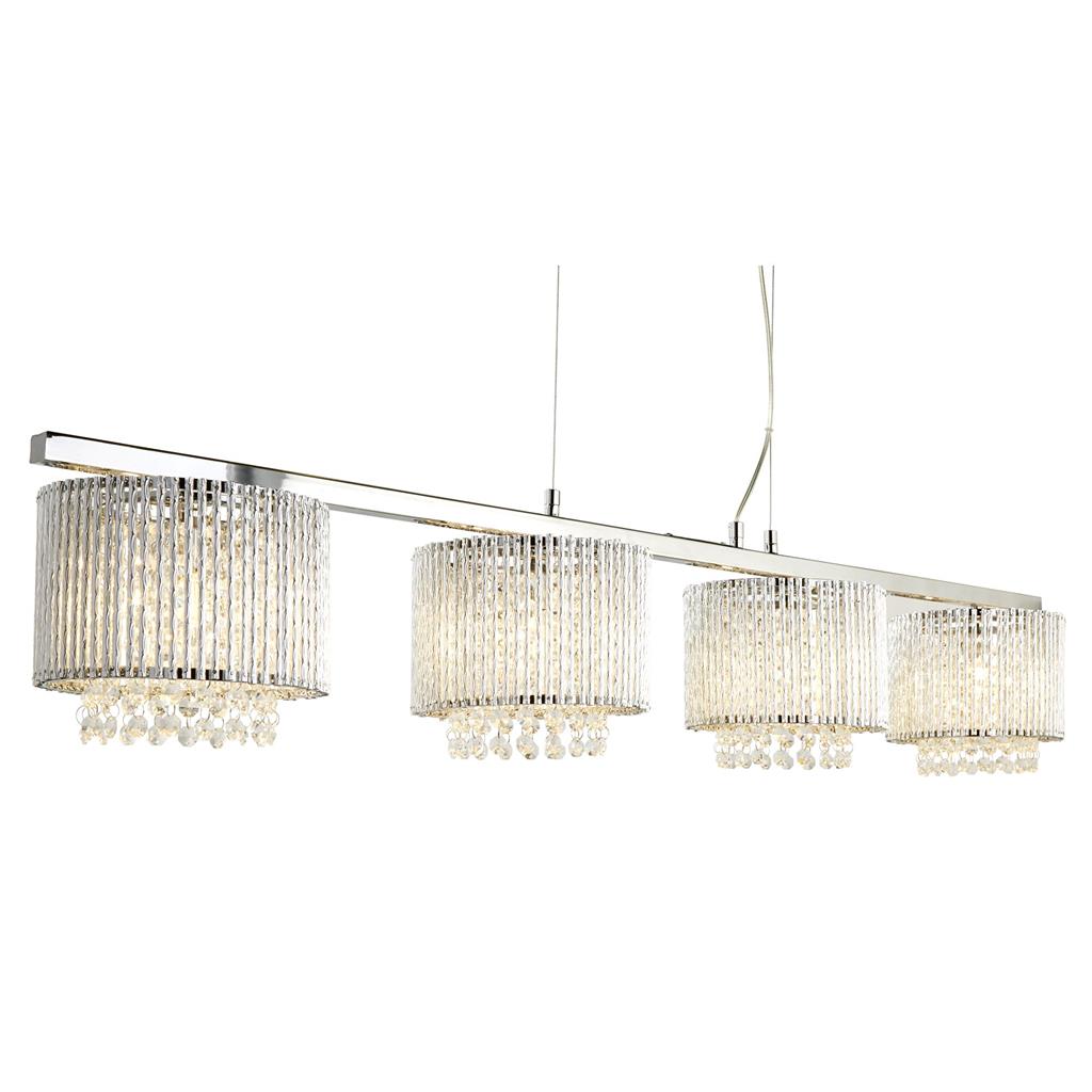 Elise II 4Lt Kitchen Light - Chrome Metal & Clear Crystal