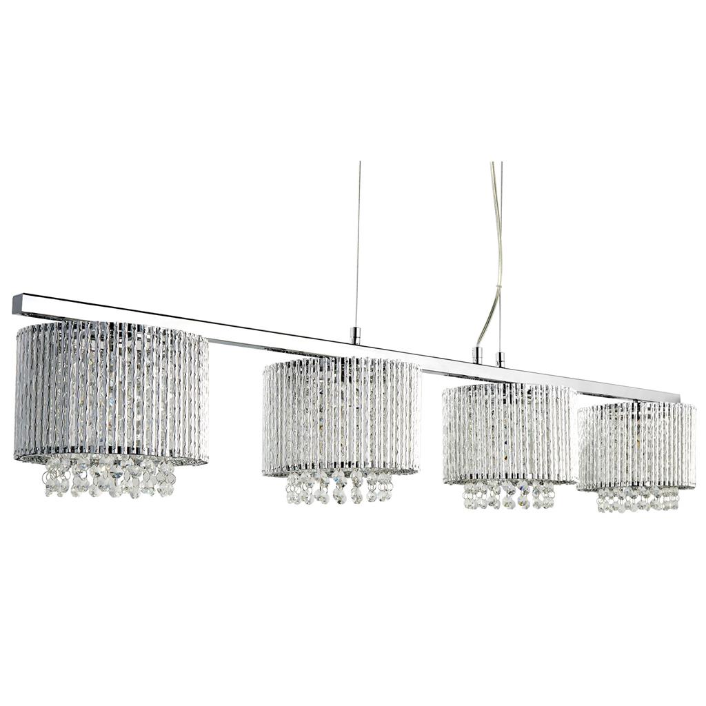 Elise II 4Lt Kitchen Light - Chrome Metal & Clear Crystal
