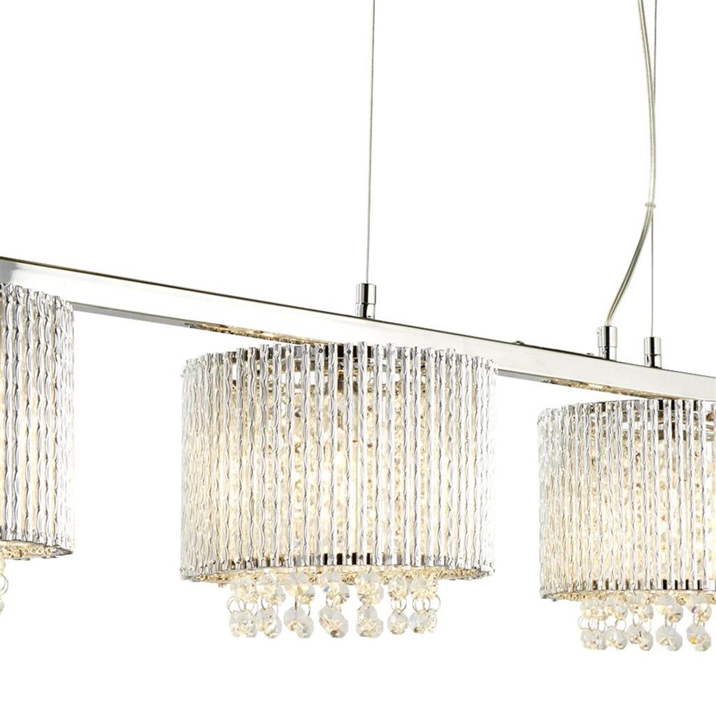 Elise II 4Lt Kitchen Light - Chrome Metal & Clear Crystal
