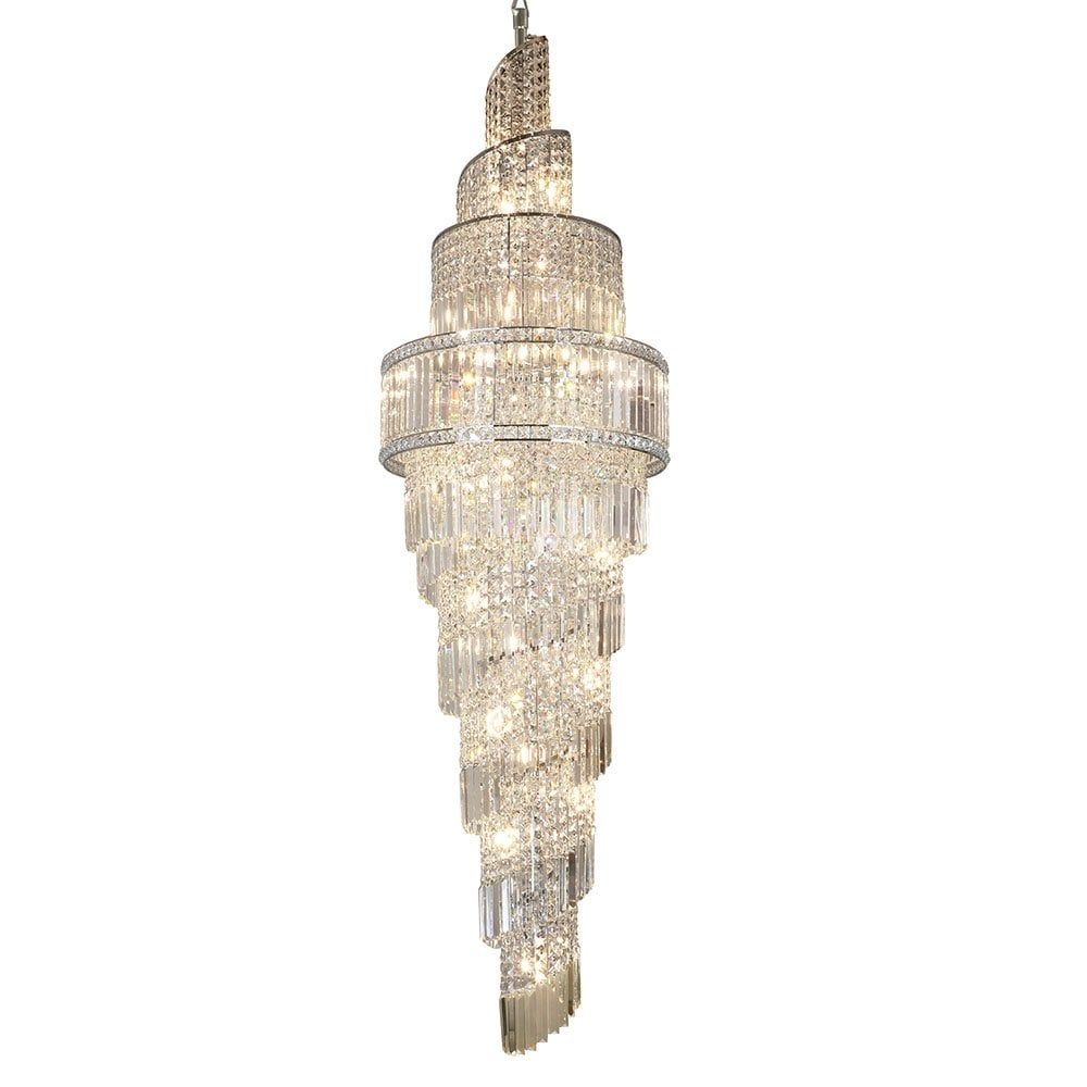 Elizabeth 19Lt/24Lt Crystal Pendant - Satin/Gold/Antique Brass/Polished Chrome