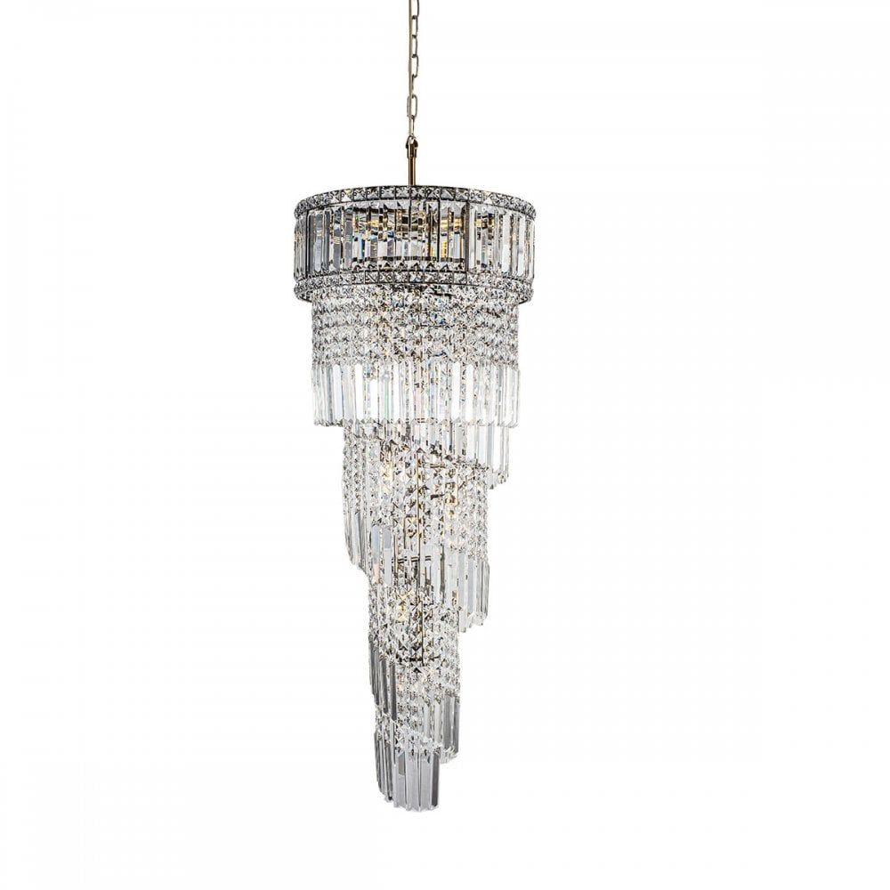 Elizabeth 13Lt/19Lt/21Lt/24Lt Crystal Pendant - Antique Brass/Polished Chrome