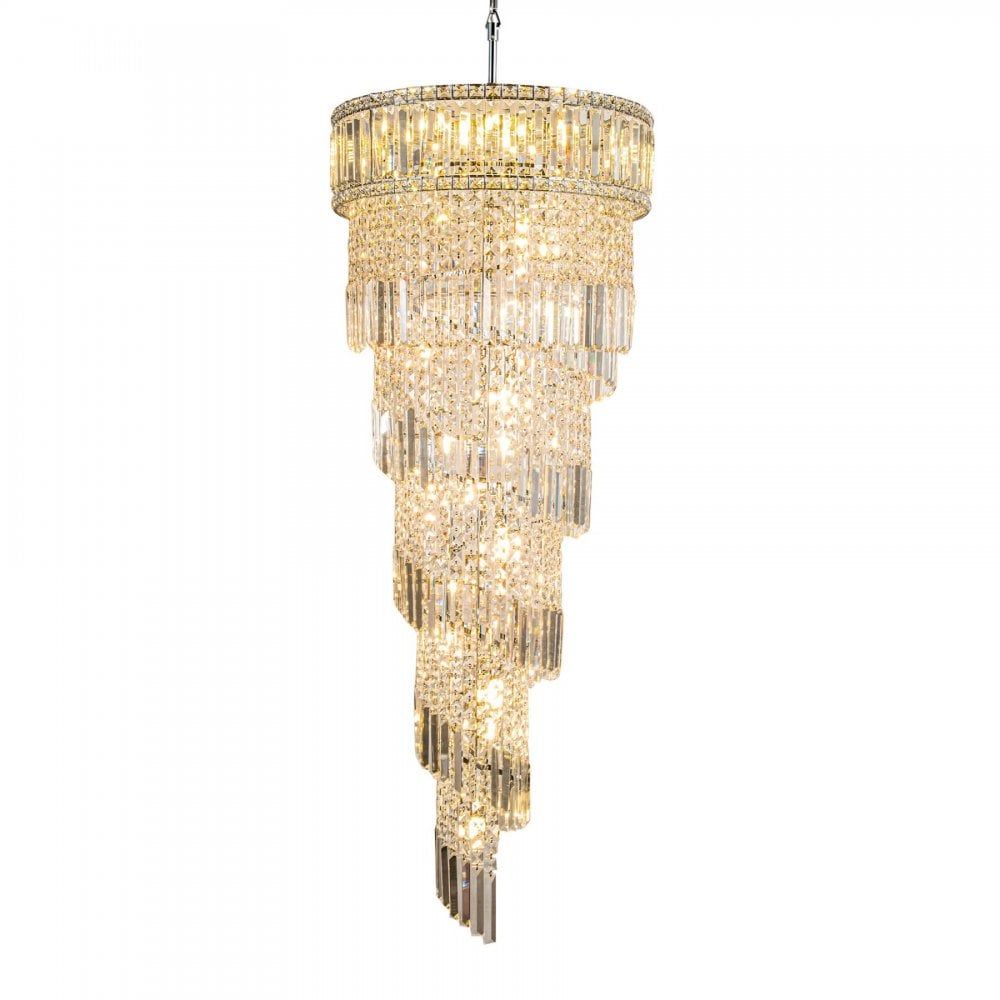 Elizabeth 13Lt/19Lt/21Lt/24Lt Crystal Pendant - Antique Brass/Polished Chrome