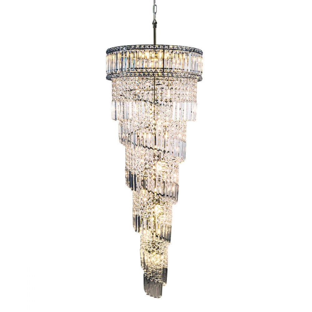 Elizabeth 13Lt/19Lt/21Lt/24Lt Crystal Pendant - Antique Brass/Polished Chrome