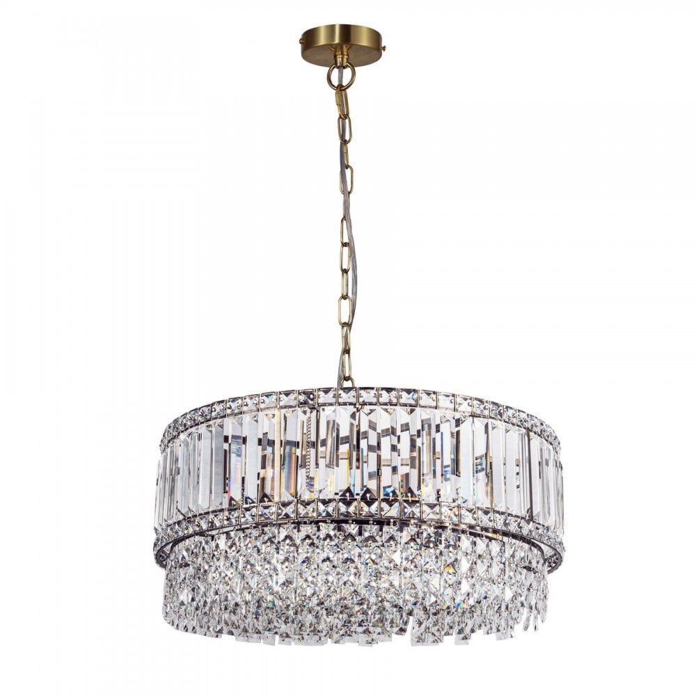 Elizabeth 3Lt/6Lt/9Lt Crystal Pendant - Antique Brass/Polished Chrome