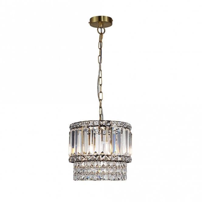 Elizabeth 3Lt/6Lt/9Lt Crystal Pendant - Antique Brass/Polished Chrome