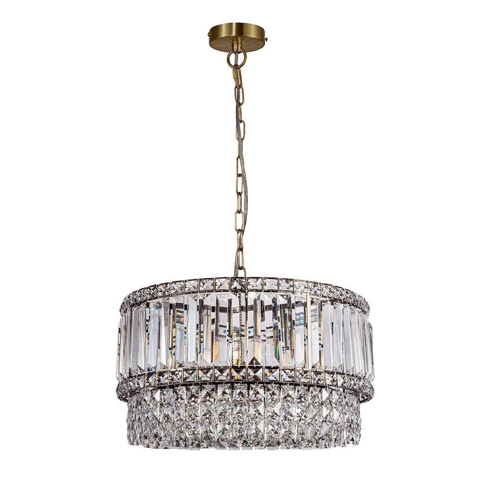 Elizabeth 3Lt/6Lt/9Lt Crystal Pendant - Antique Brass/Polished Chrome