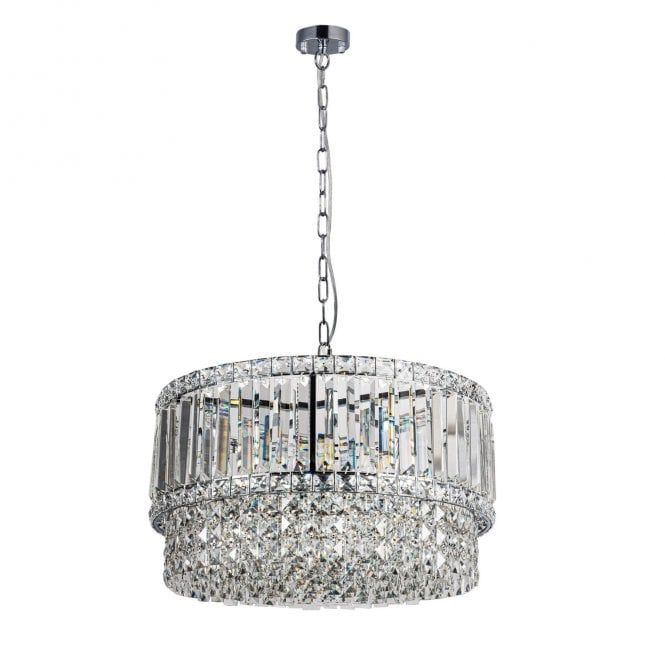 Elizabeth 3Lt/6Lt/9Lt Crystal Pendant - Antique Brass/Polished Chrome