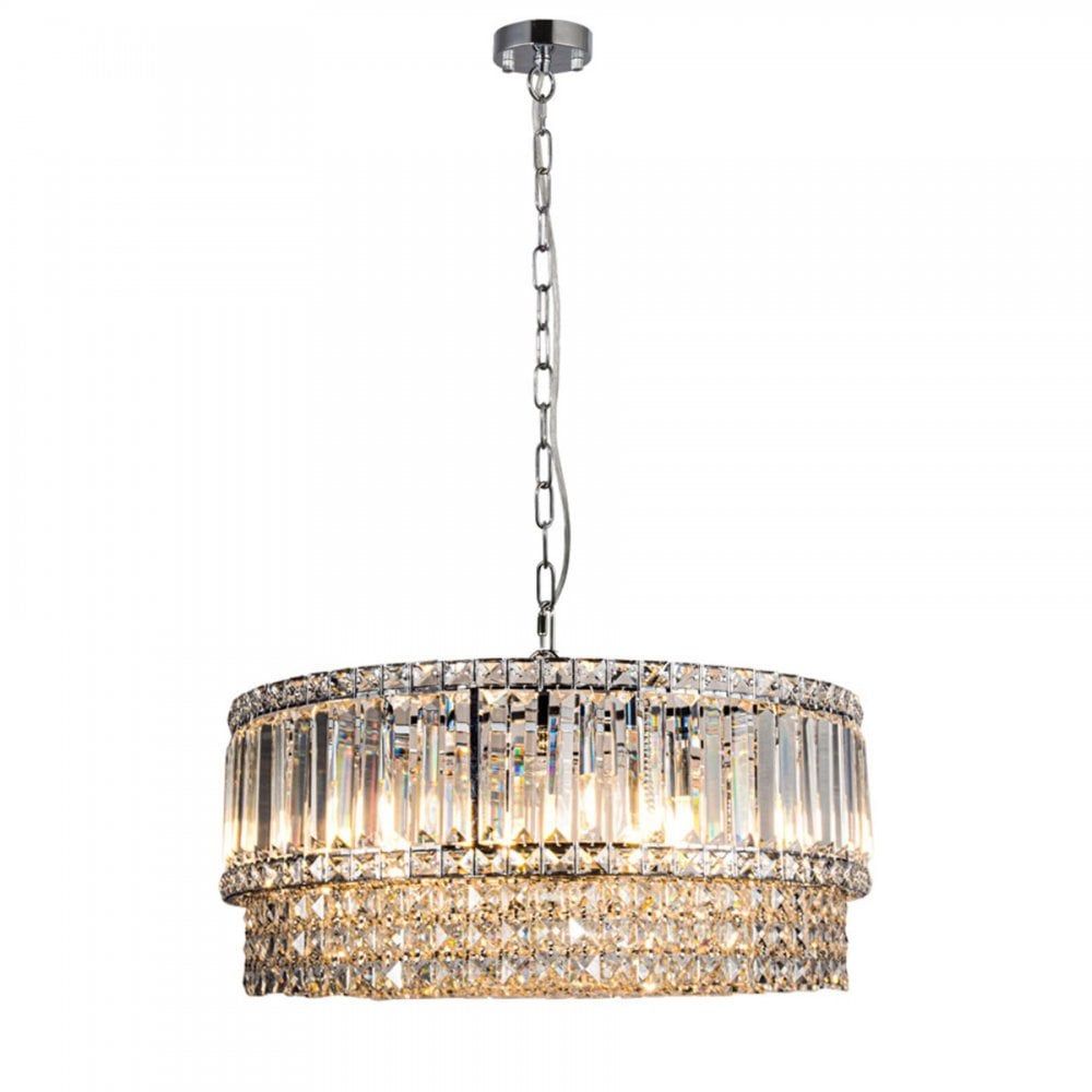 Elizabeth 3Lt/6Lt/9Lt Crystal Pendant - Antique Brass/Polished Chrome