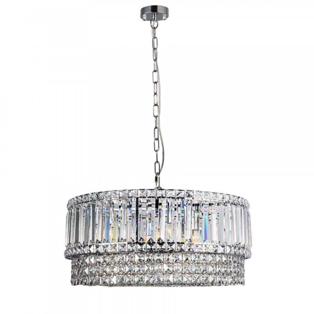 Elizabeth 3Lt/6Lt/9Lt Crystal Pendant - Antique Brass/Polished Chrome