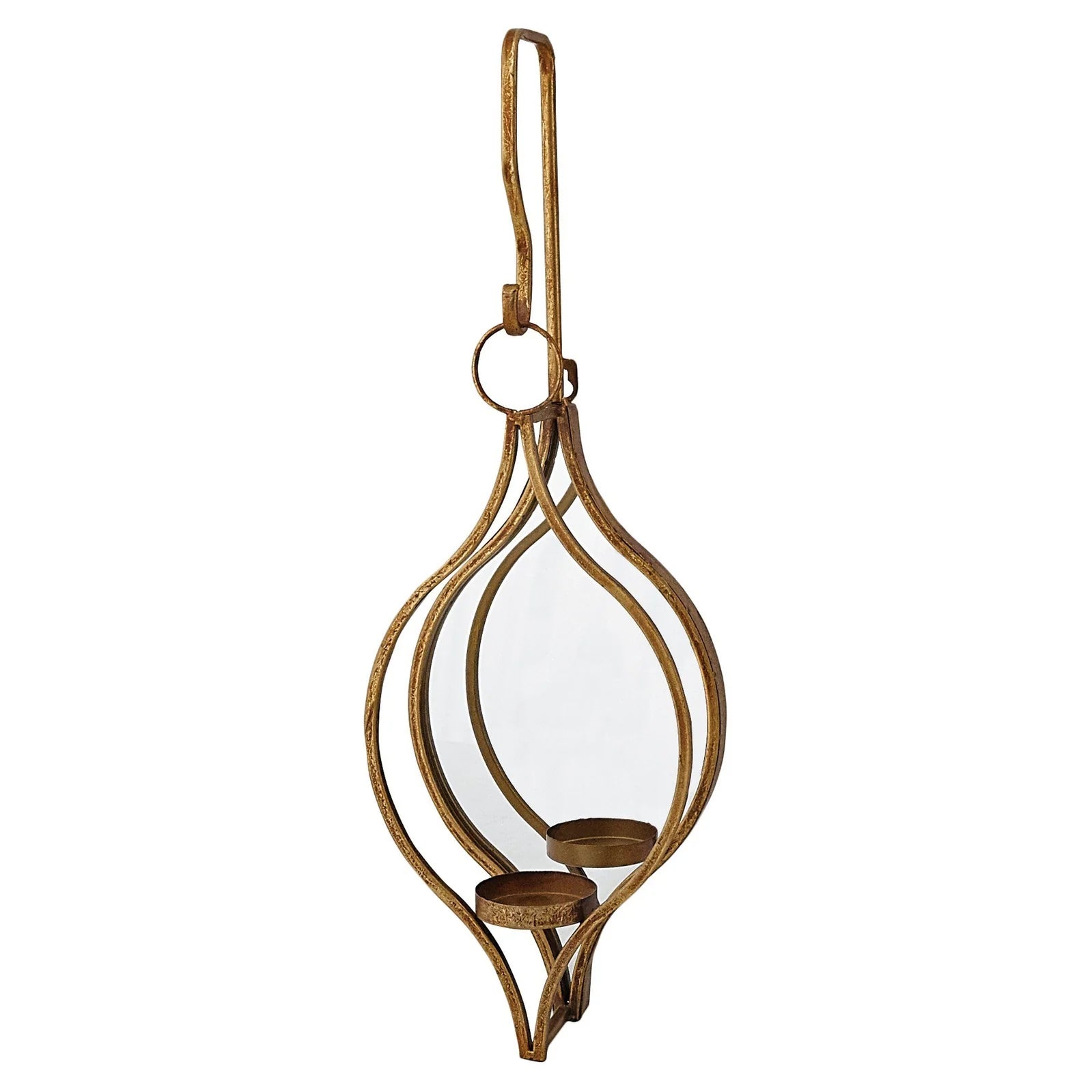 Ellie Mirrored Candle Holder Single - Gold Finish