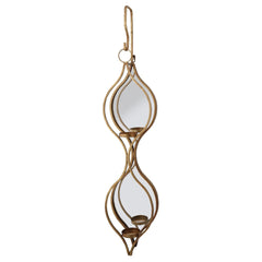 Ellie Mirrored Candle Holder Double - Gold Finish