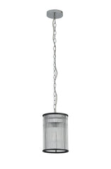 Eden Chain Single Pendant With Glass Rod Shade, 1 x E27- Various Finishes