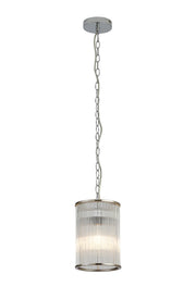 Eden Chain Single Pendant With Glass Rod Shade, 1 x E27- Various Finishes