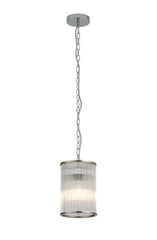 Eden Chain Single Pendant With Glass Rod Shade, 1 x E27- Various Finishes