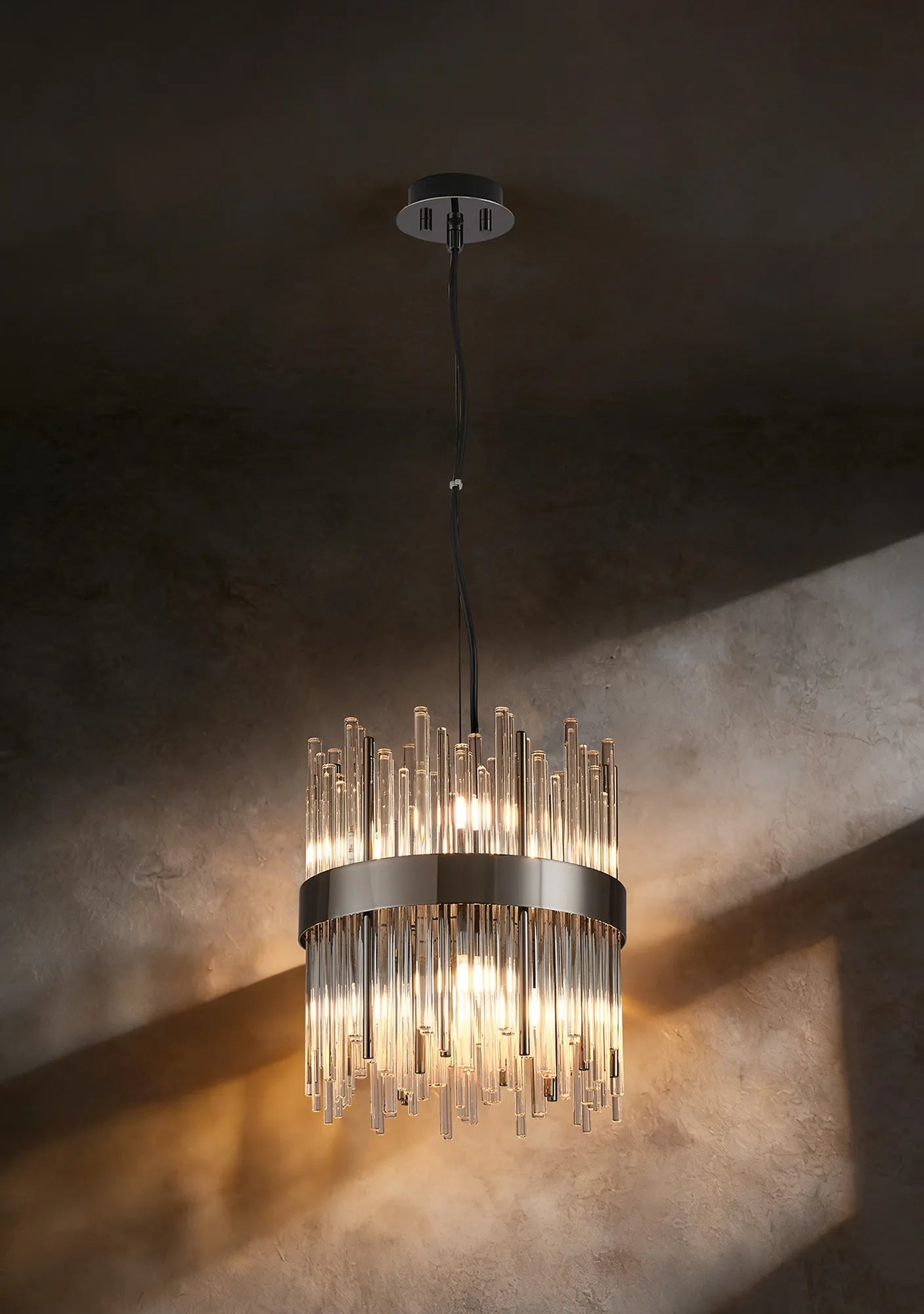 Erin 9/12Lt Glass Rod Pendant Round- Various Finishes