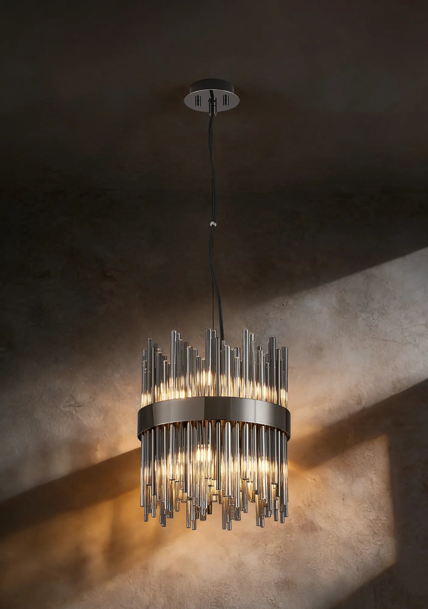 Erin 9/12Lt Glass Rod Pendant Round- Various Finishes