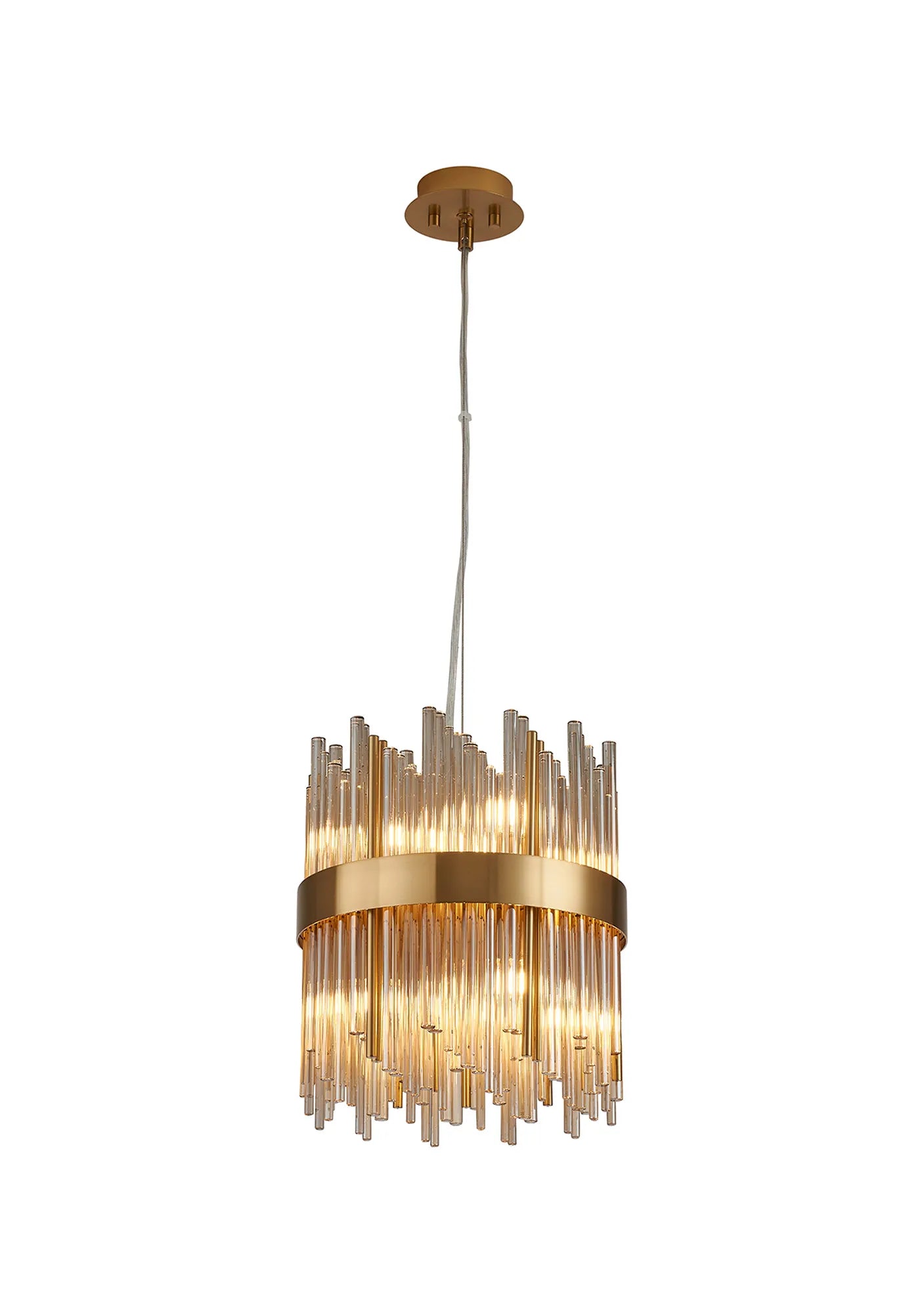 Erin 9/12Lt Glass Rod Pendant Round- Various Finishes