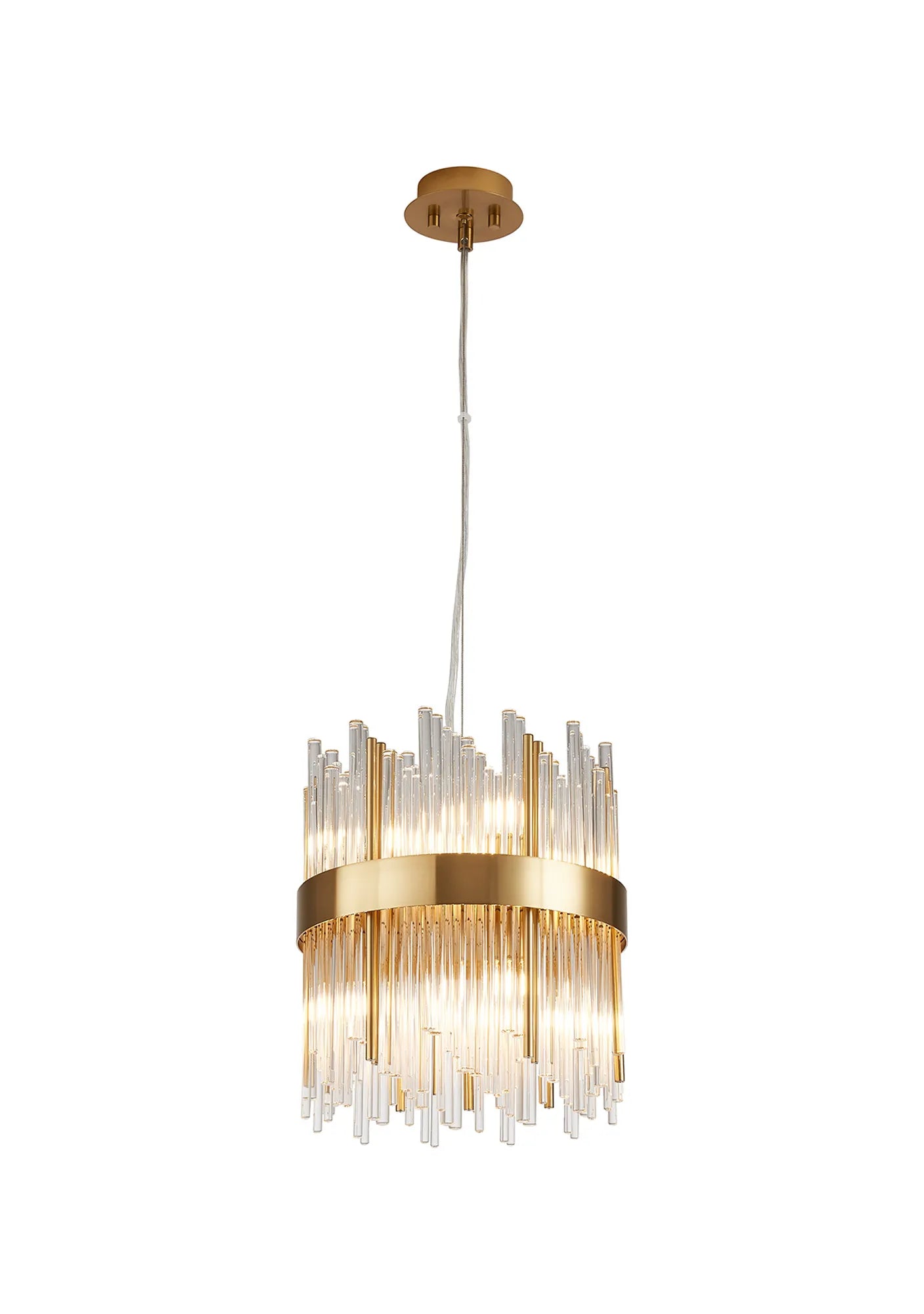 Erin 9/12Lt Glass Rod Pendant Round- Various Finishes