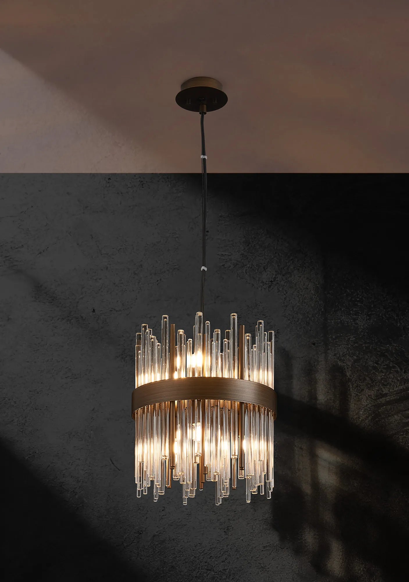 Erin 9/12Lt Glass Rod Pendant Round- Various Finishes