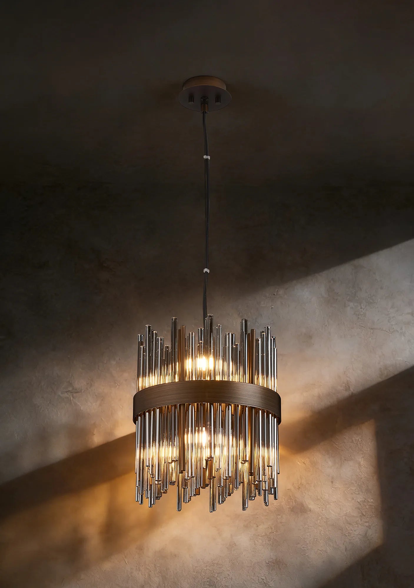Erin 9/12Lt Glass Rod Pendant Round- Various Finishes