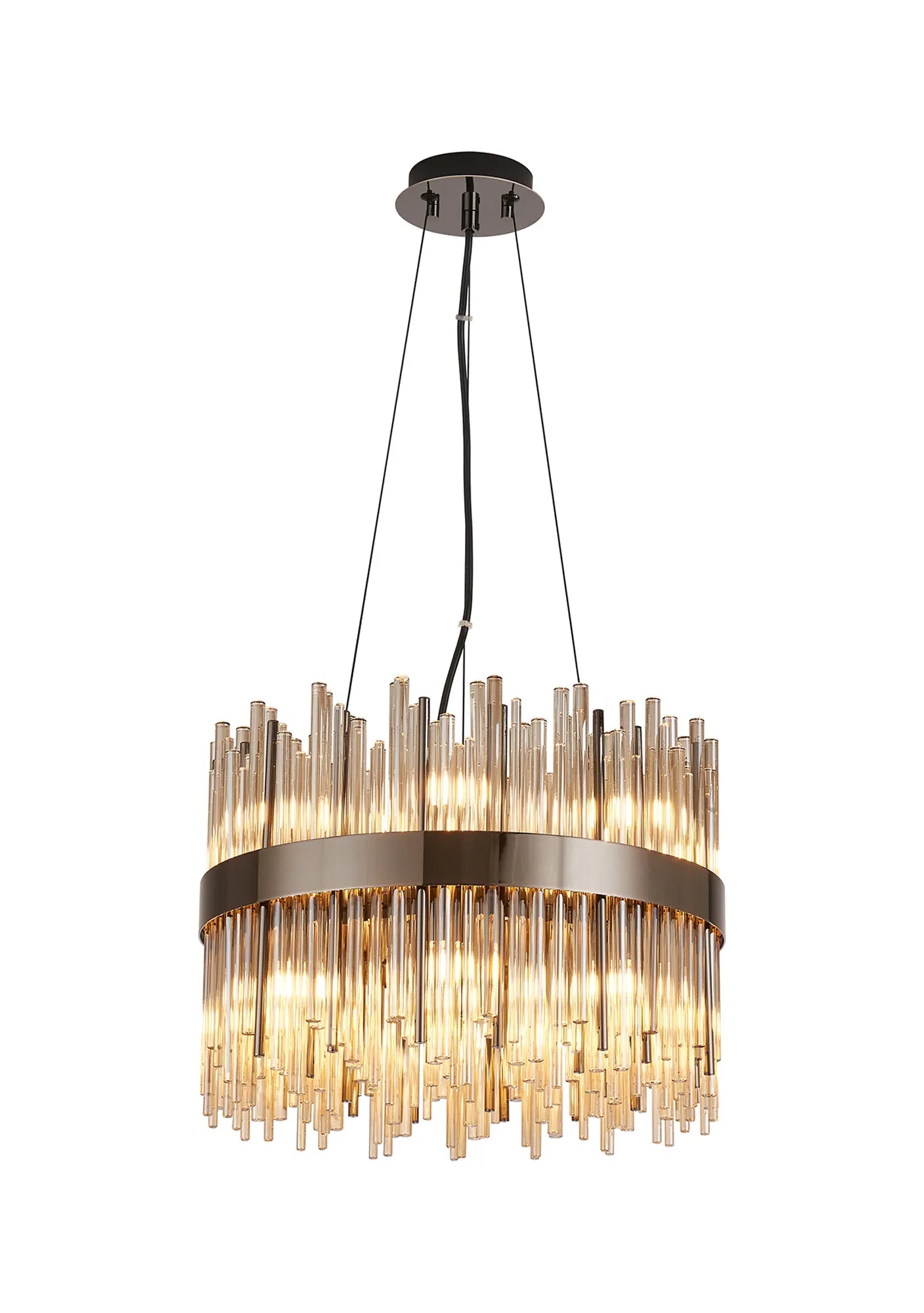 Erin 9/12Lt Glass Rod Pendant Round- Various Finishes