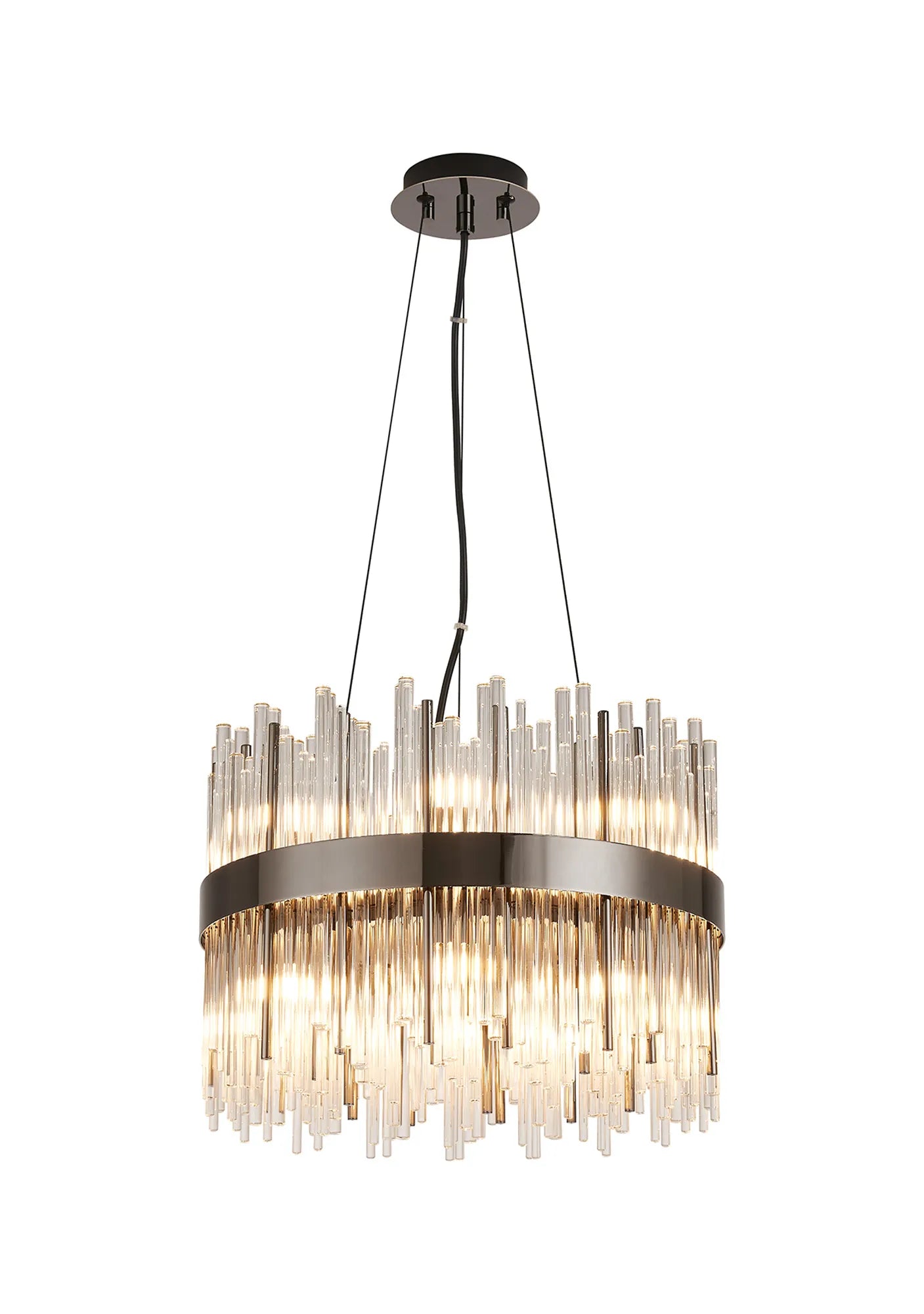 Erin 9/12Lt Glass Rod Pendant Round- Various Finishes
