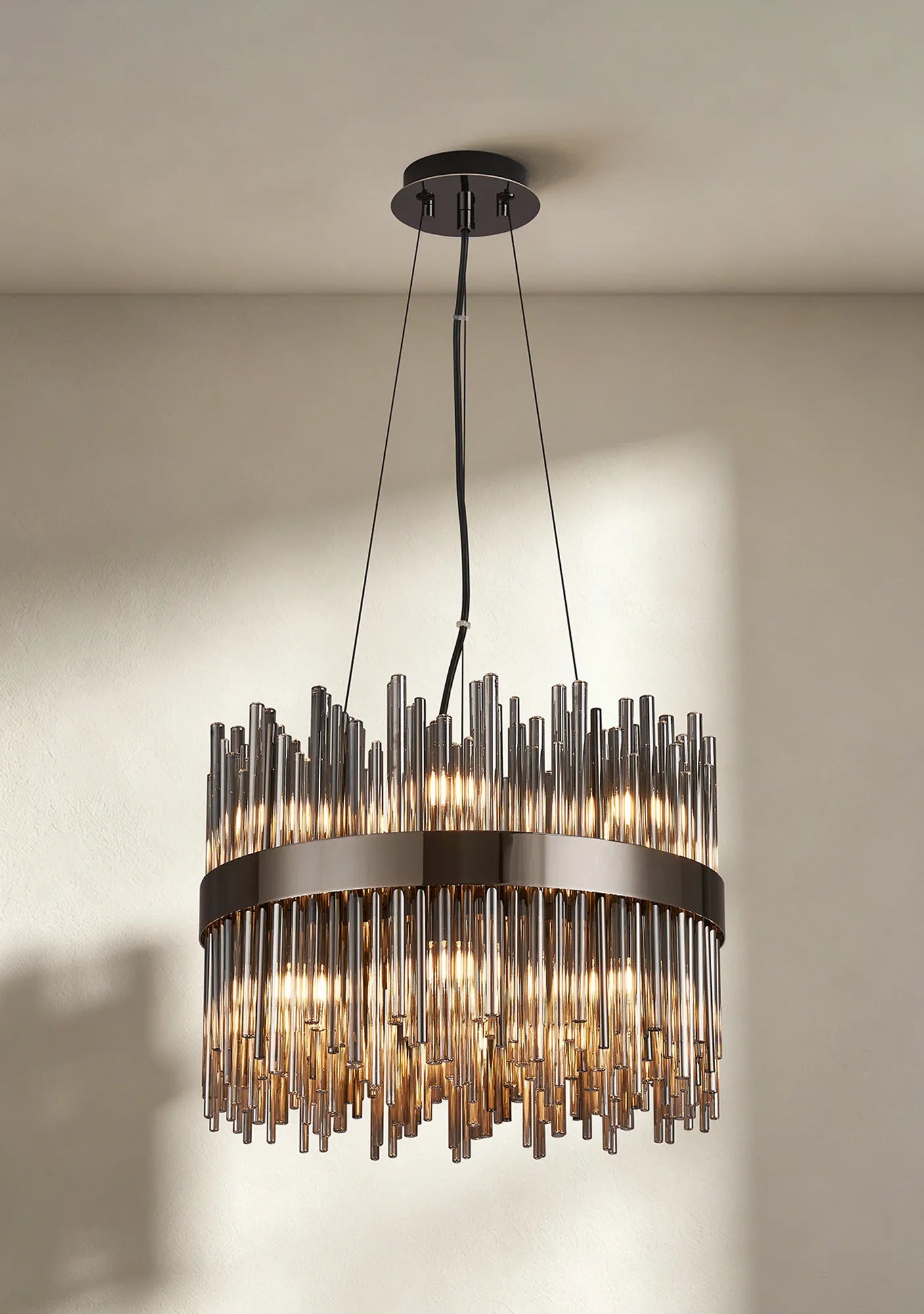 Erin 9/12Lt Glass Rod Pendant Round- Various Finishes