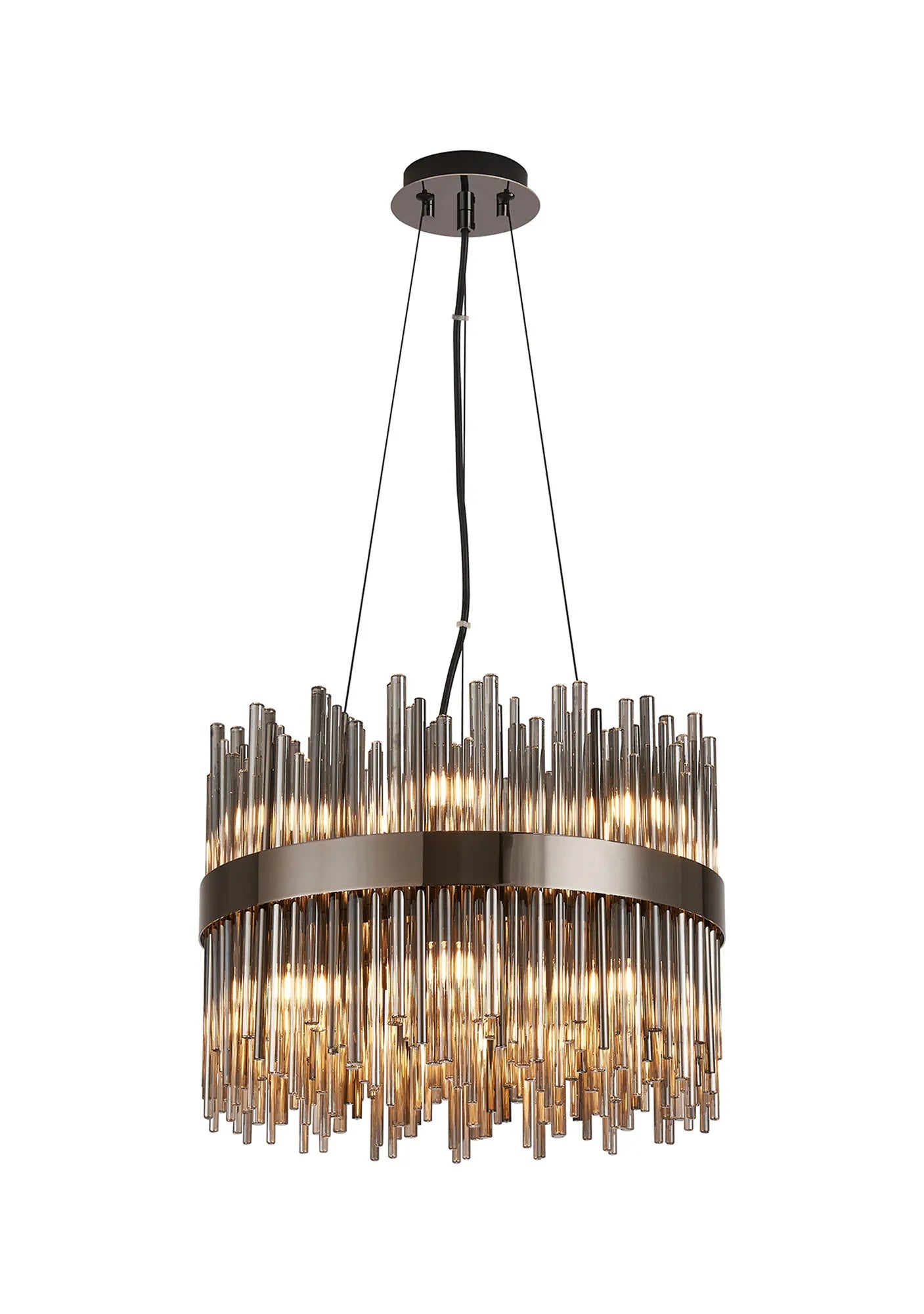 Erin 9/12Lt Glass Rod Pendant Round- Various Finishes