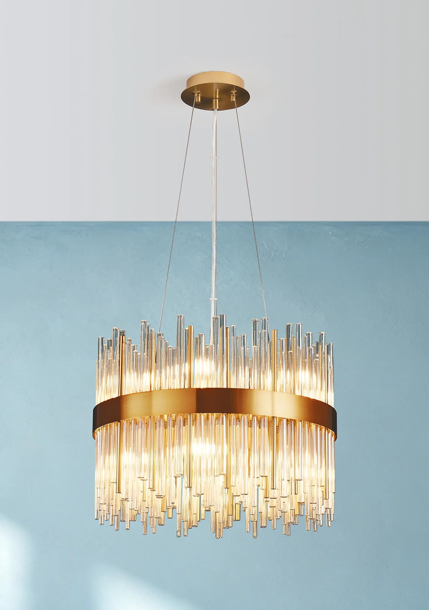 Erin 9/12Lt Glass Rod Pendant Round- Various Finishes
