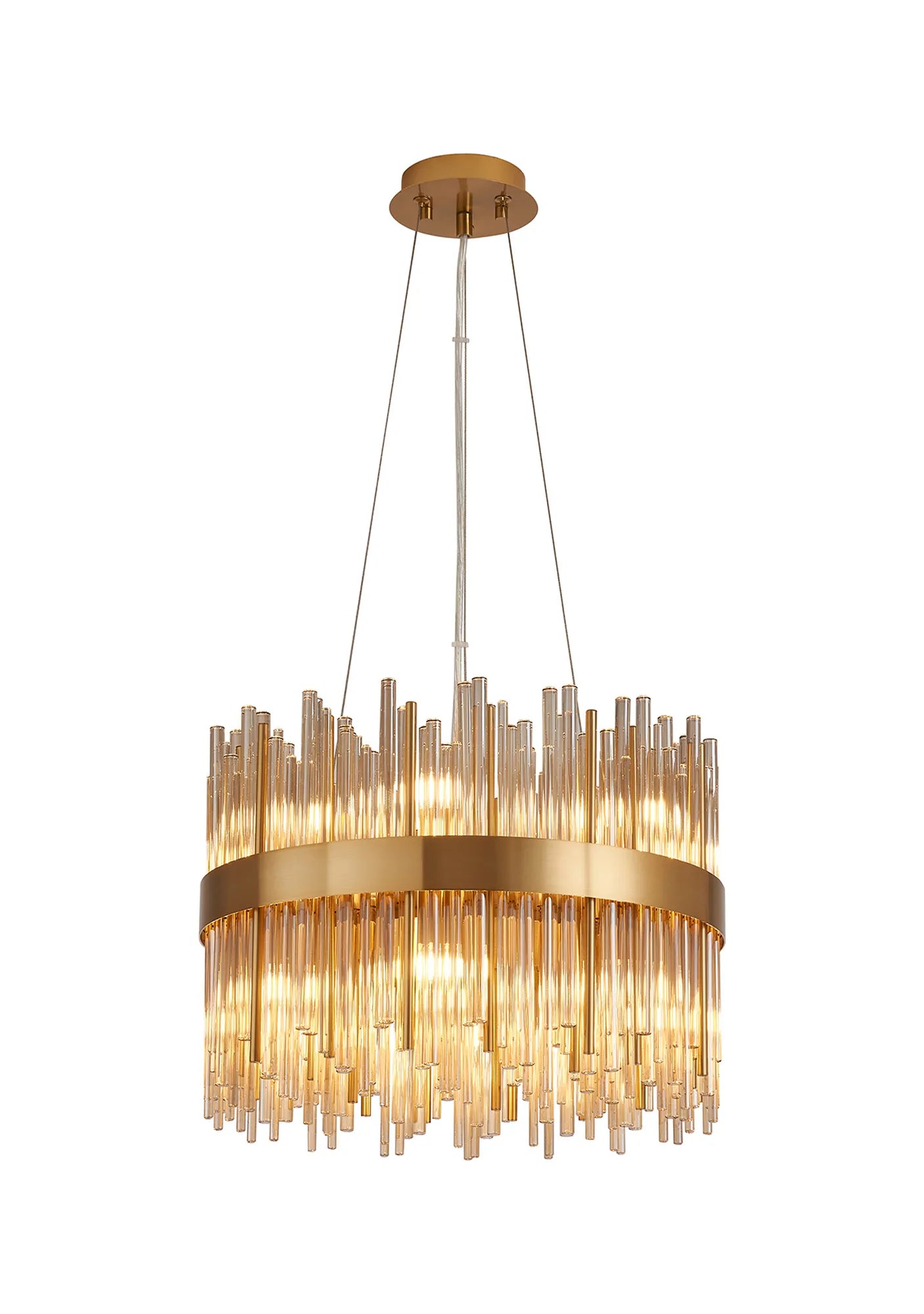 Erin 9/12Lt Glass Rod Pendant Round- Various Finishes
