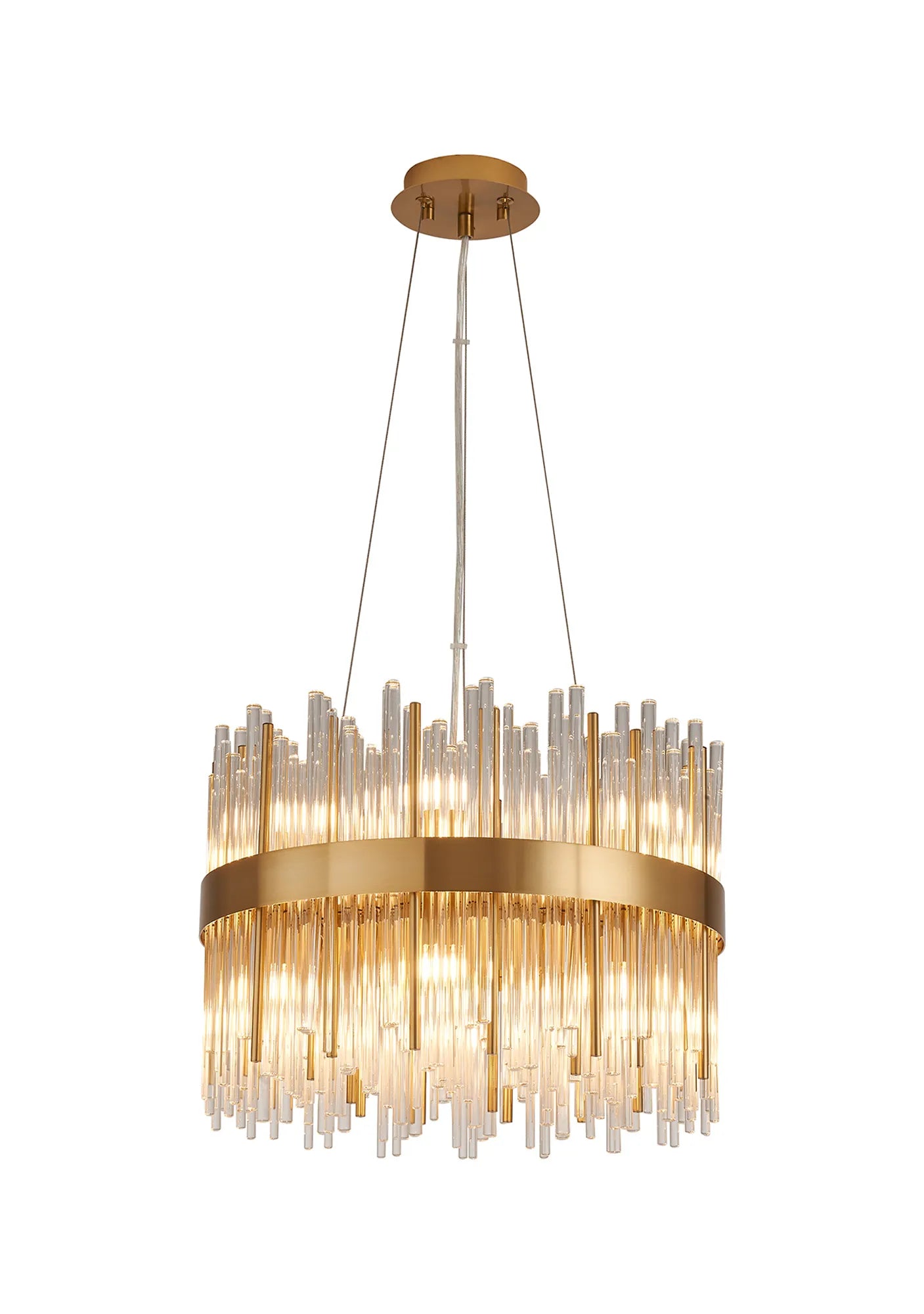 Erin 9/12Lt Glass Rod Pendant Round- Various Finishes