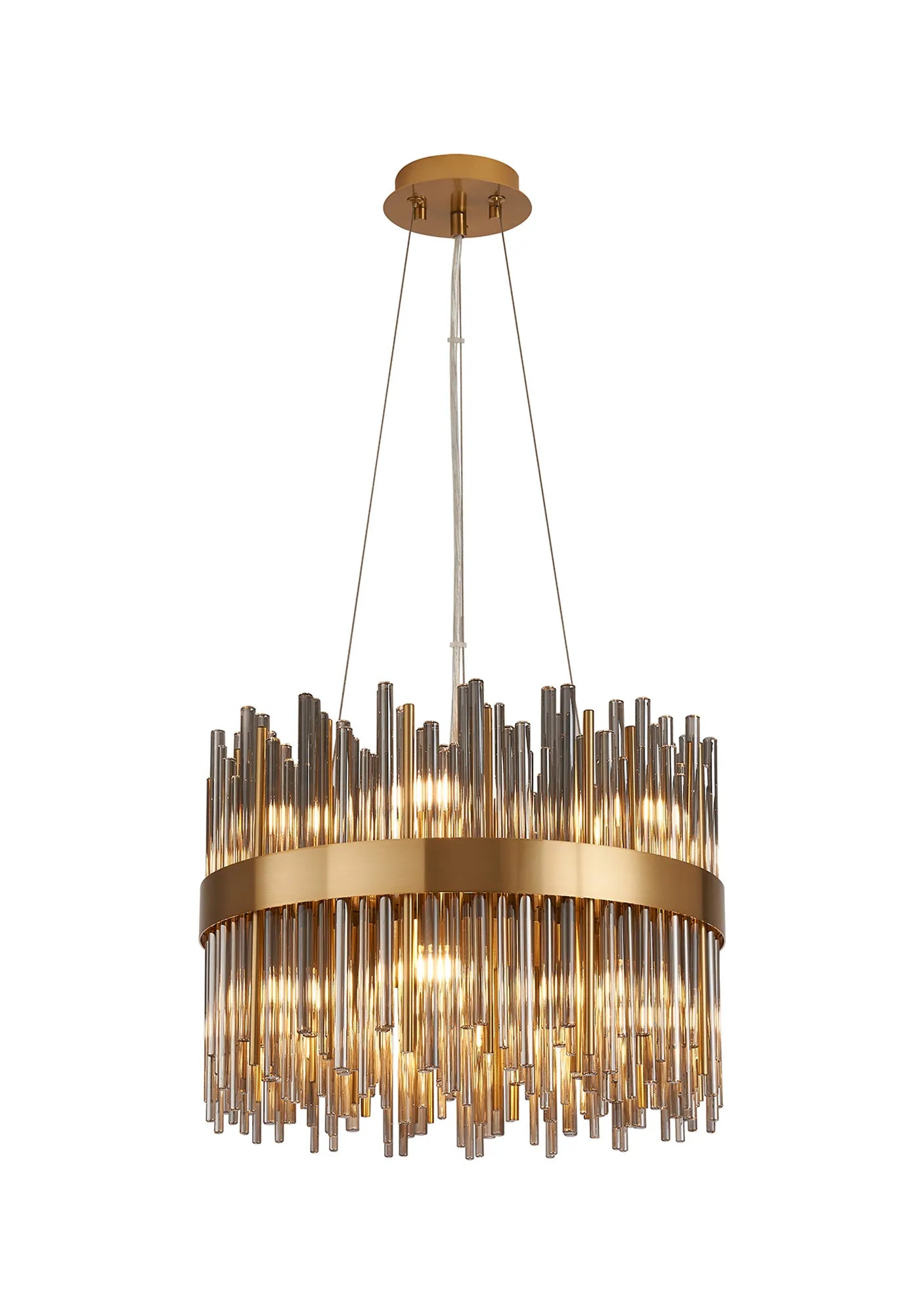 Erin 9/12Lt Glass Rod Pendant Round- Various Finishes