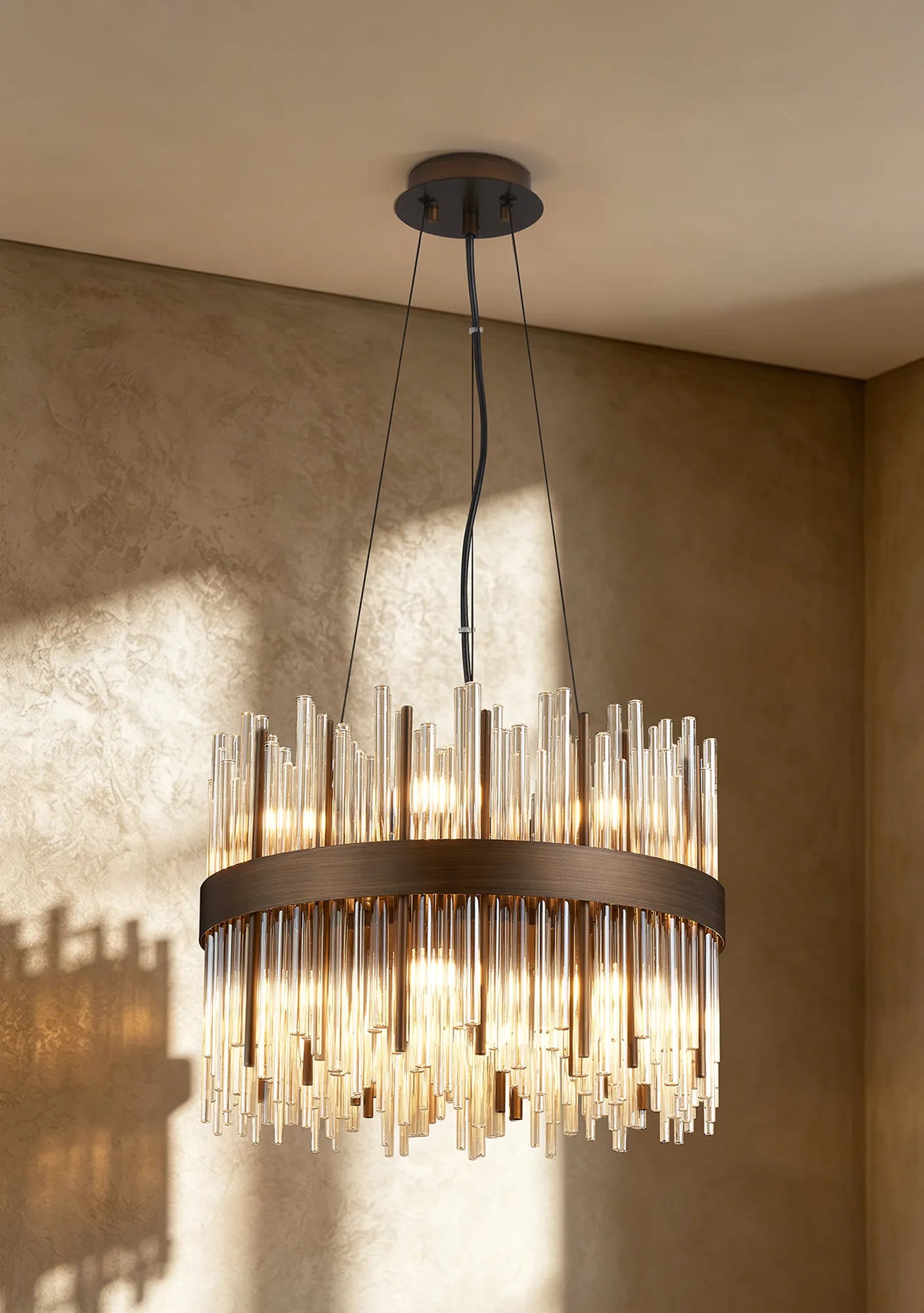 Erin 9/12Lt Glass Rod Pendant Round- Various Finishes