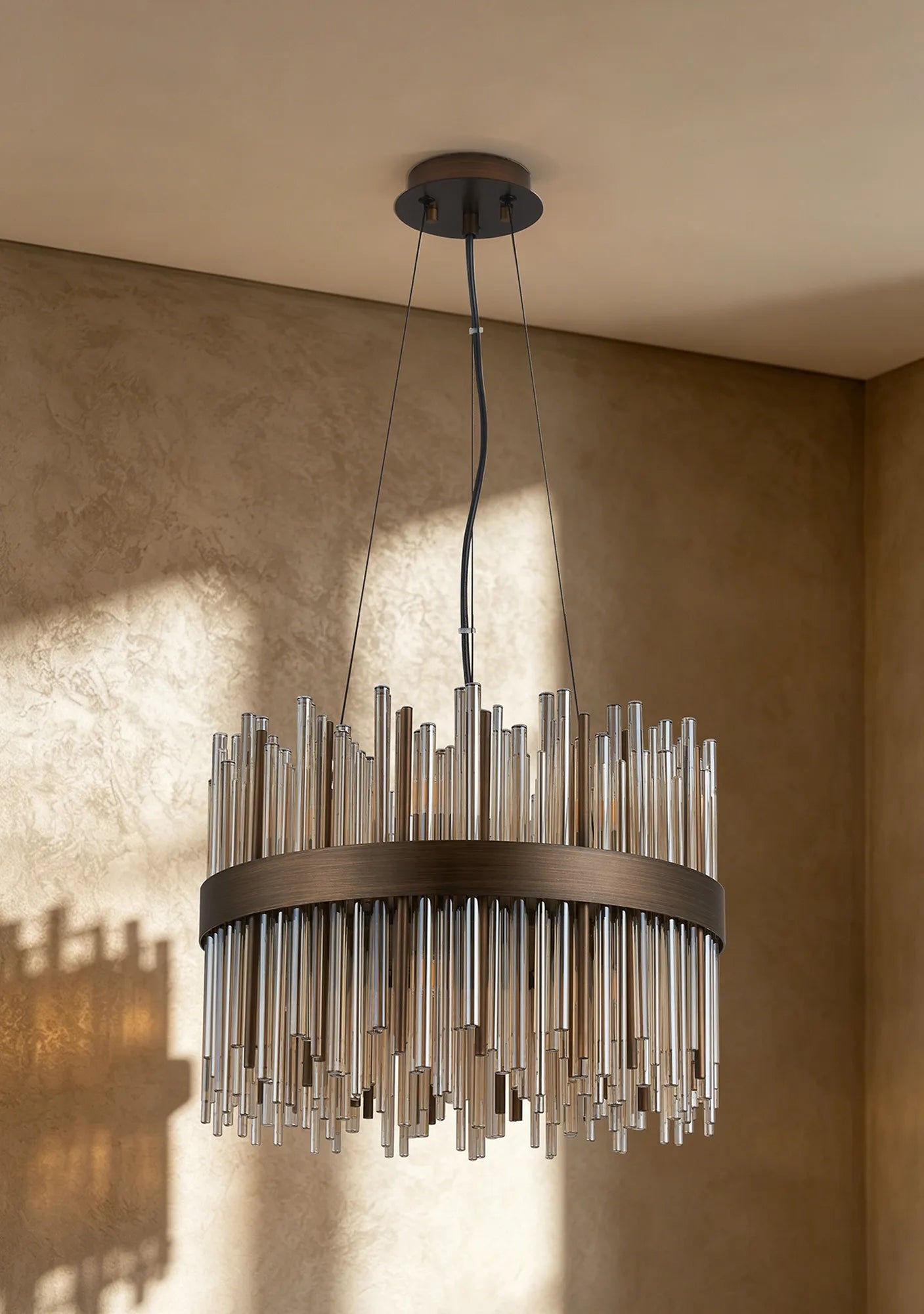 Erin 9/12Lt Glass Rod Pendant Round- Various Finishes