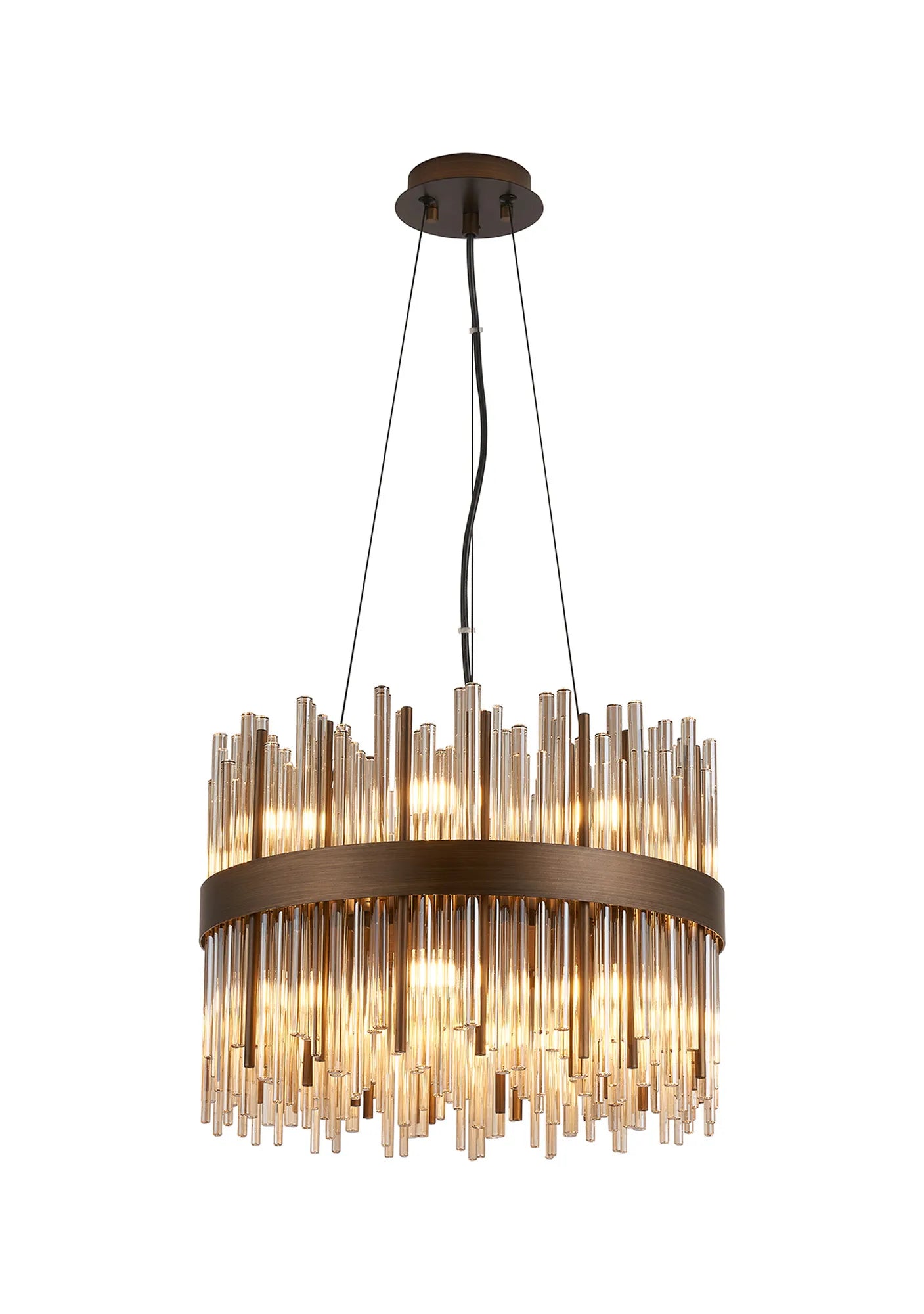Erin 9/12Lt Glass Rod Pendant Round- Various Finishes