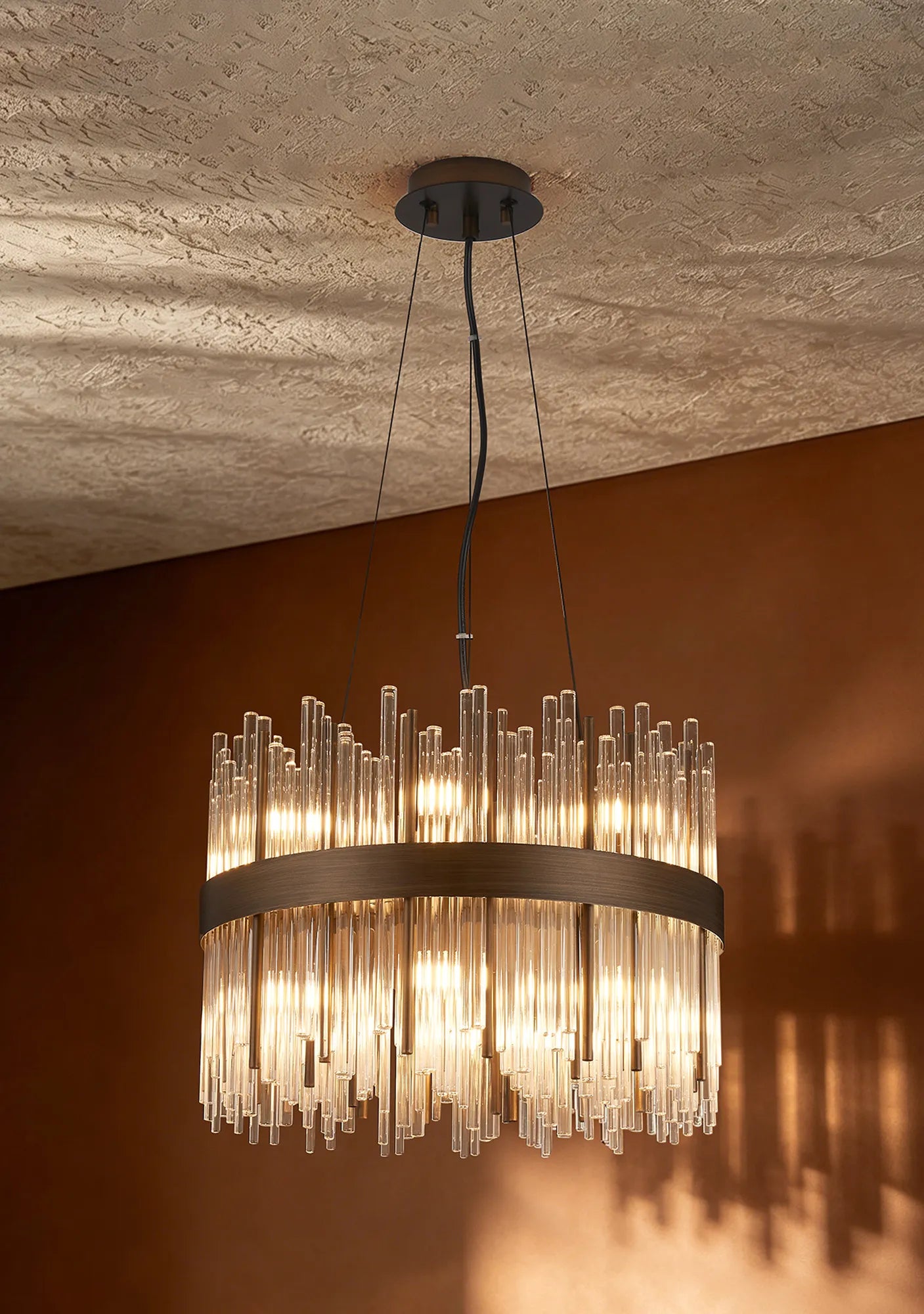 Erin 9/12Lt Glass Rod Pendant Round- Various Finishes