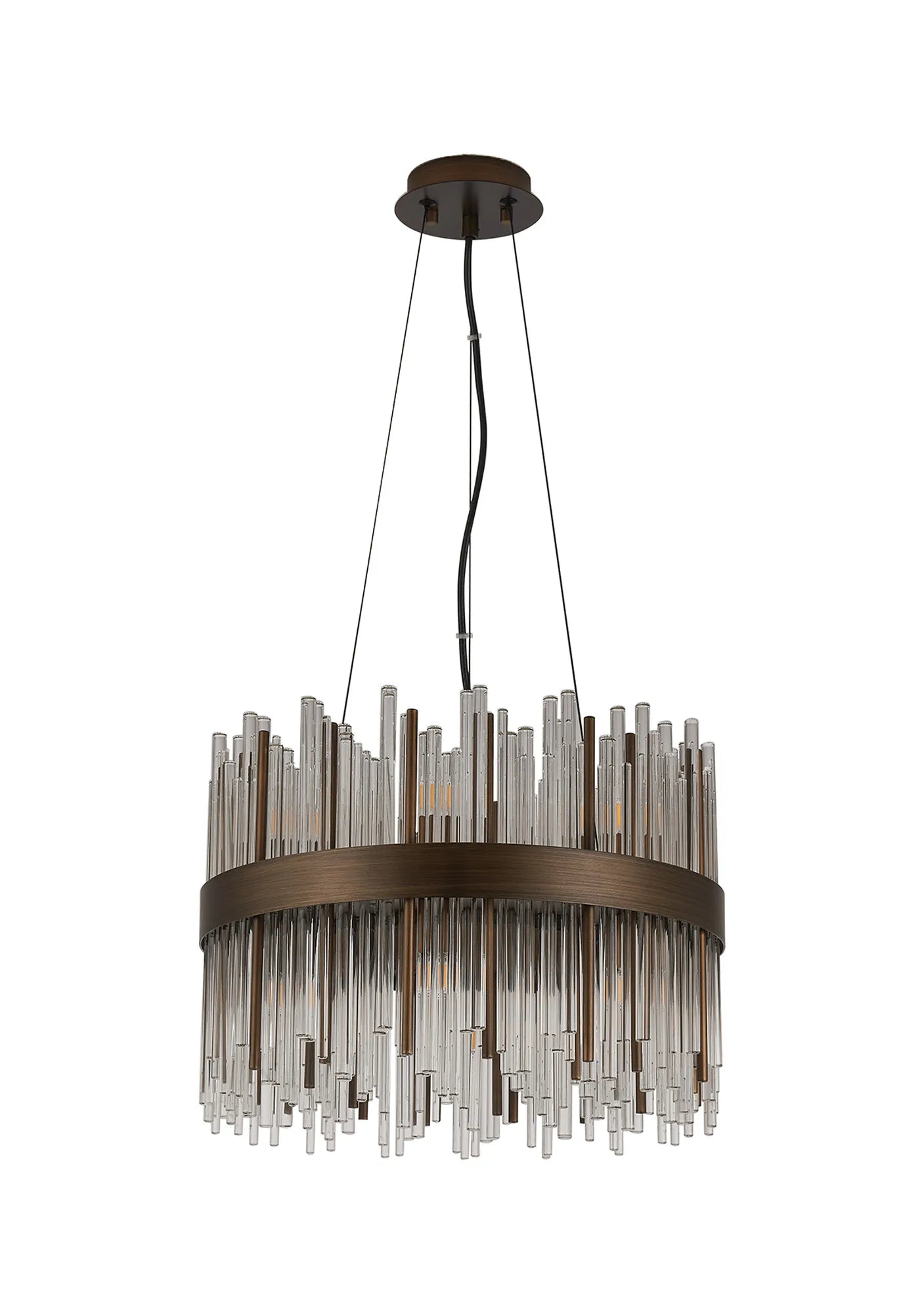 Erin 9/12Lt Glass Rod Pendant Round- Various Finishes