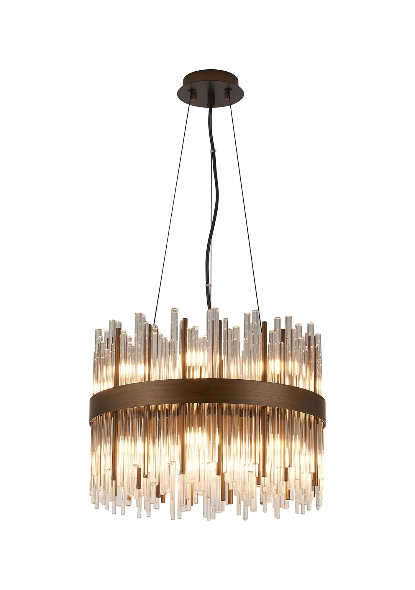 Erin 9/12Lt Glass Rod Pendant Round- Various Finishes