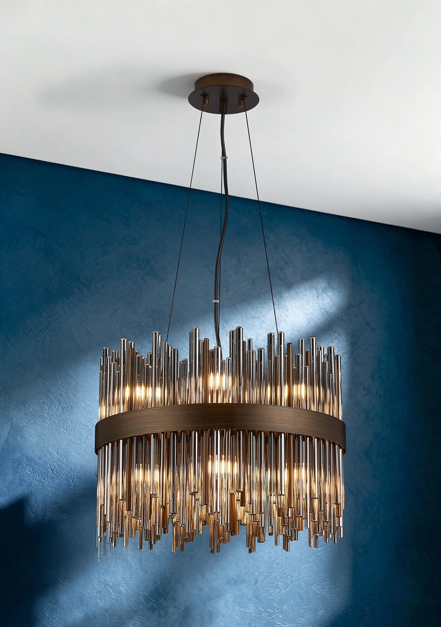 Erin 9/12Lt Glass Rod Pendant Round- Various Finishes