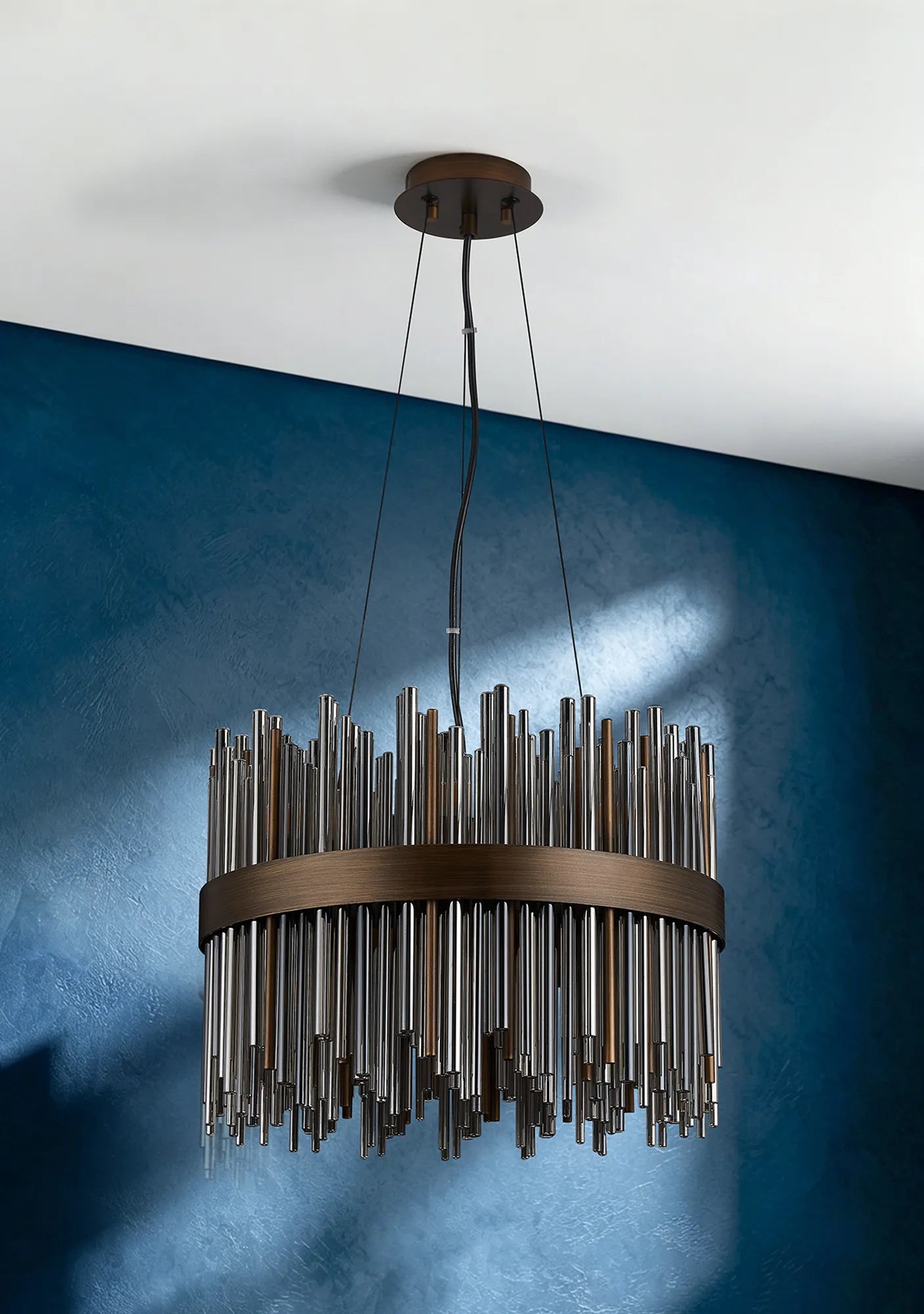 Erin 9/12Lt Glass Rod Pendant Round- Various Finishes
