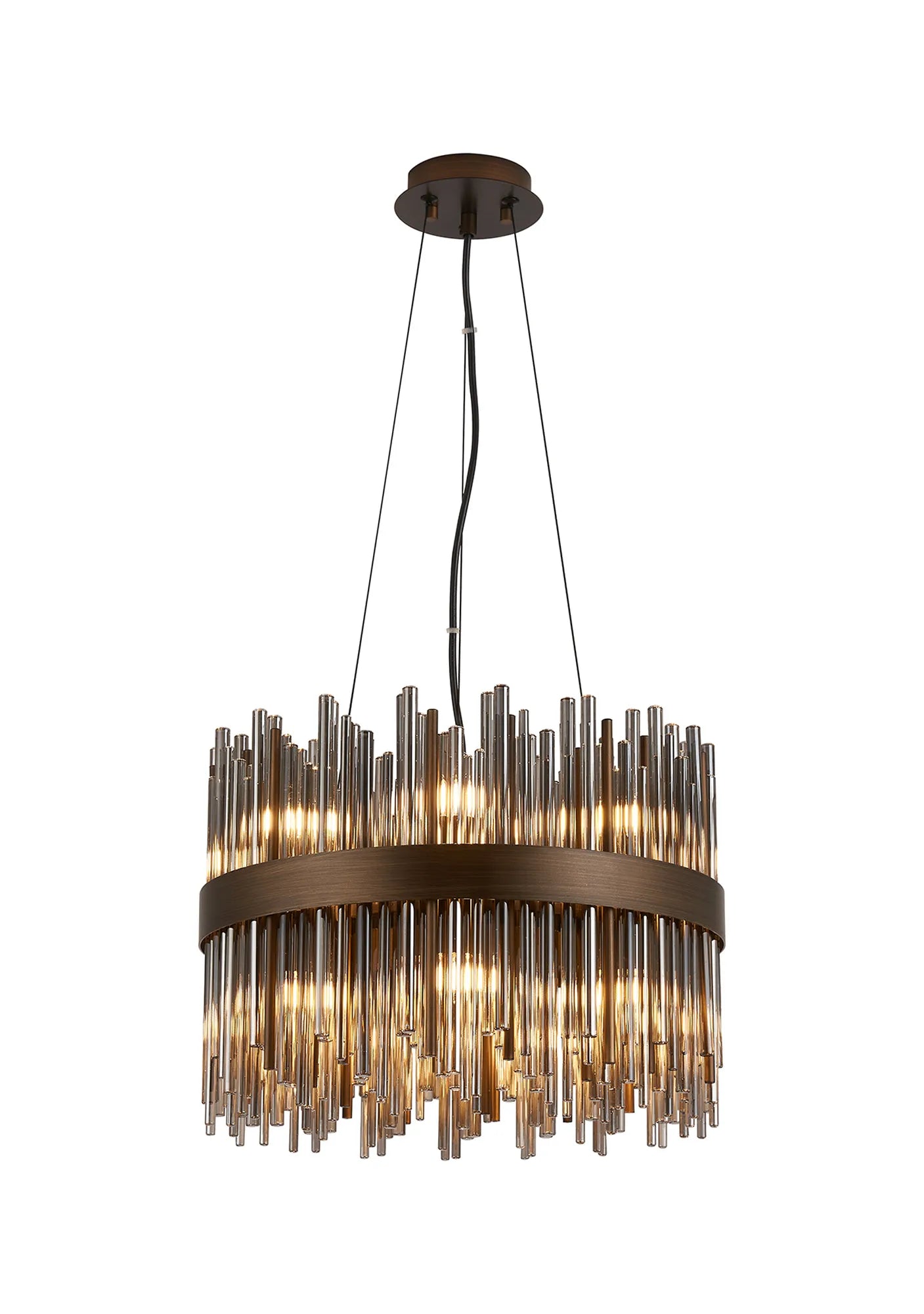 Erin 9/12Lt Glass Rod Pendant Round- Various Finishes