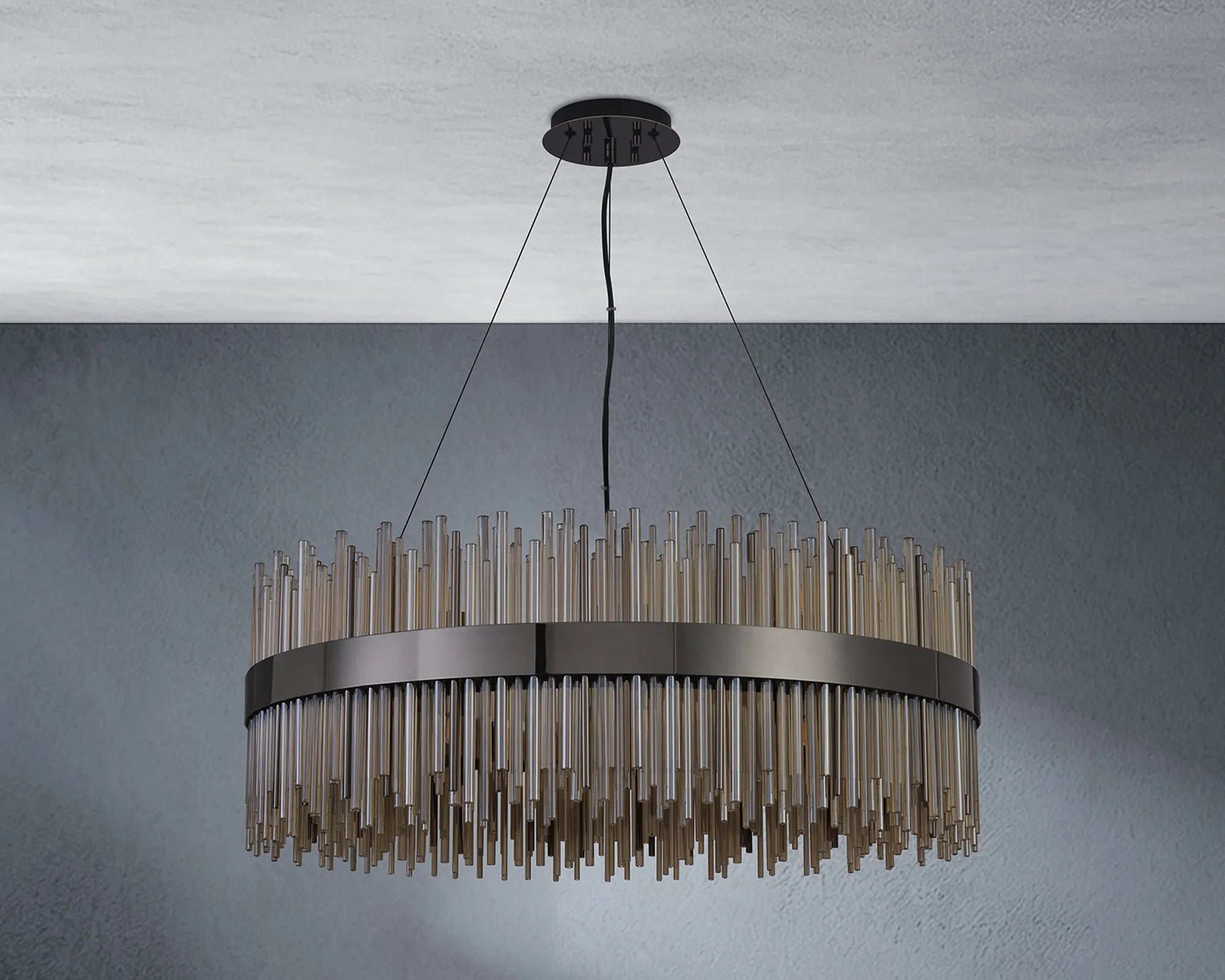Erin 24/30Lt Glass Rod Pendant Round- Various Finishes